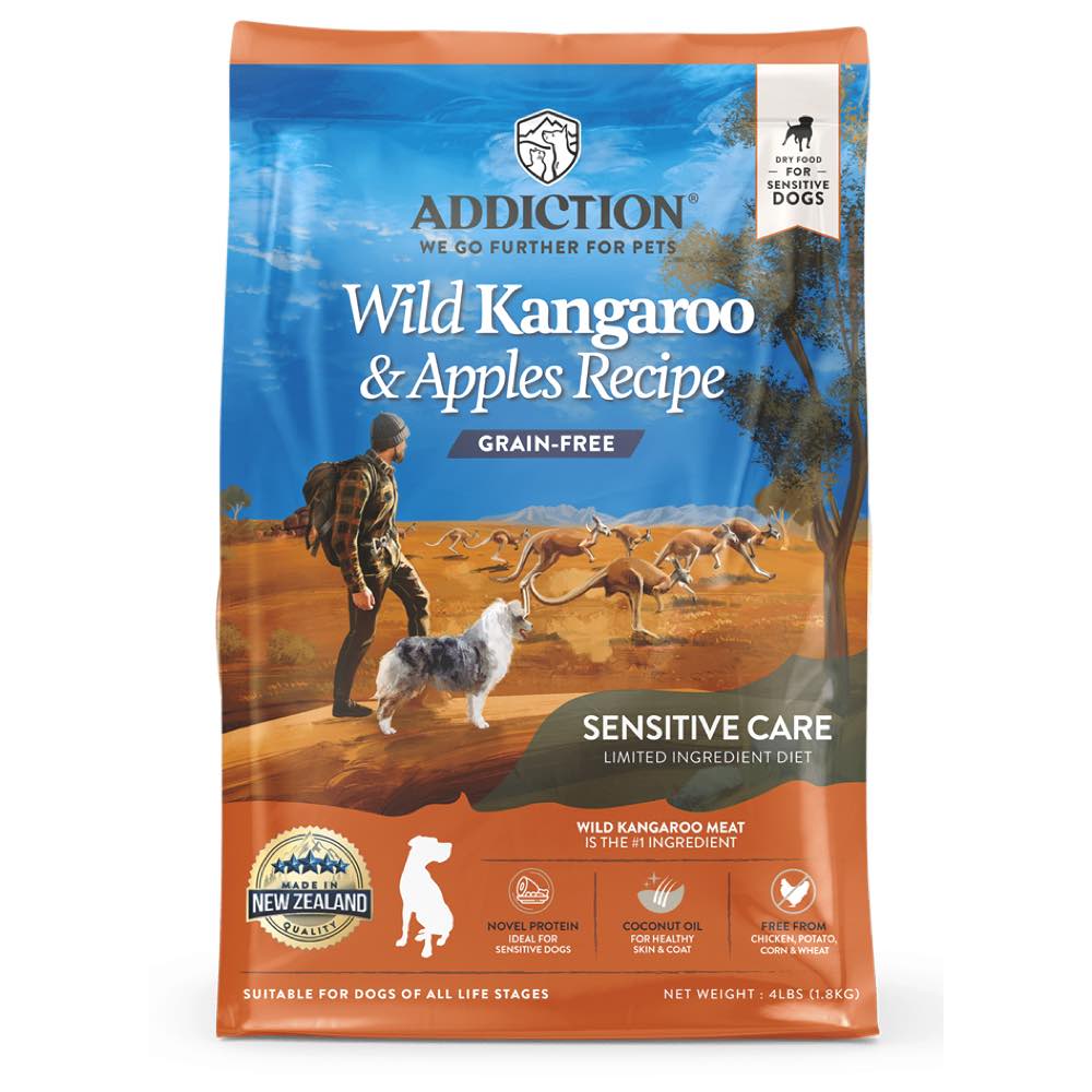 15% OFF/FREE TREATS: Addiction Wild Kangaroo & Apples Grain Free Dry Dog Food