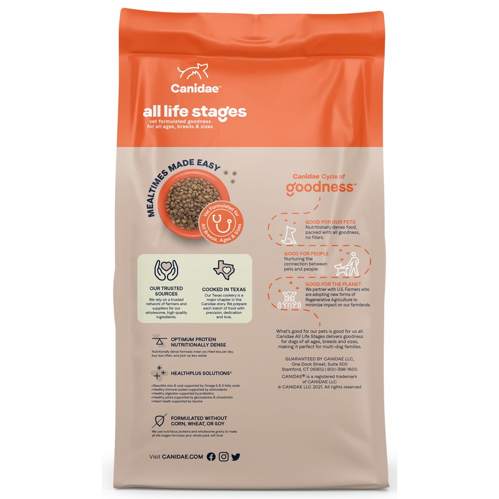 "Canidae All Life Stages Multi-Protein Chicken, Turkey & Lamb Dry Dog Food"