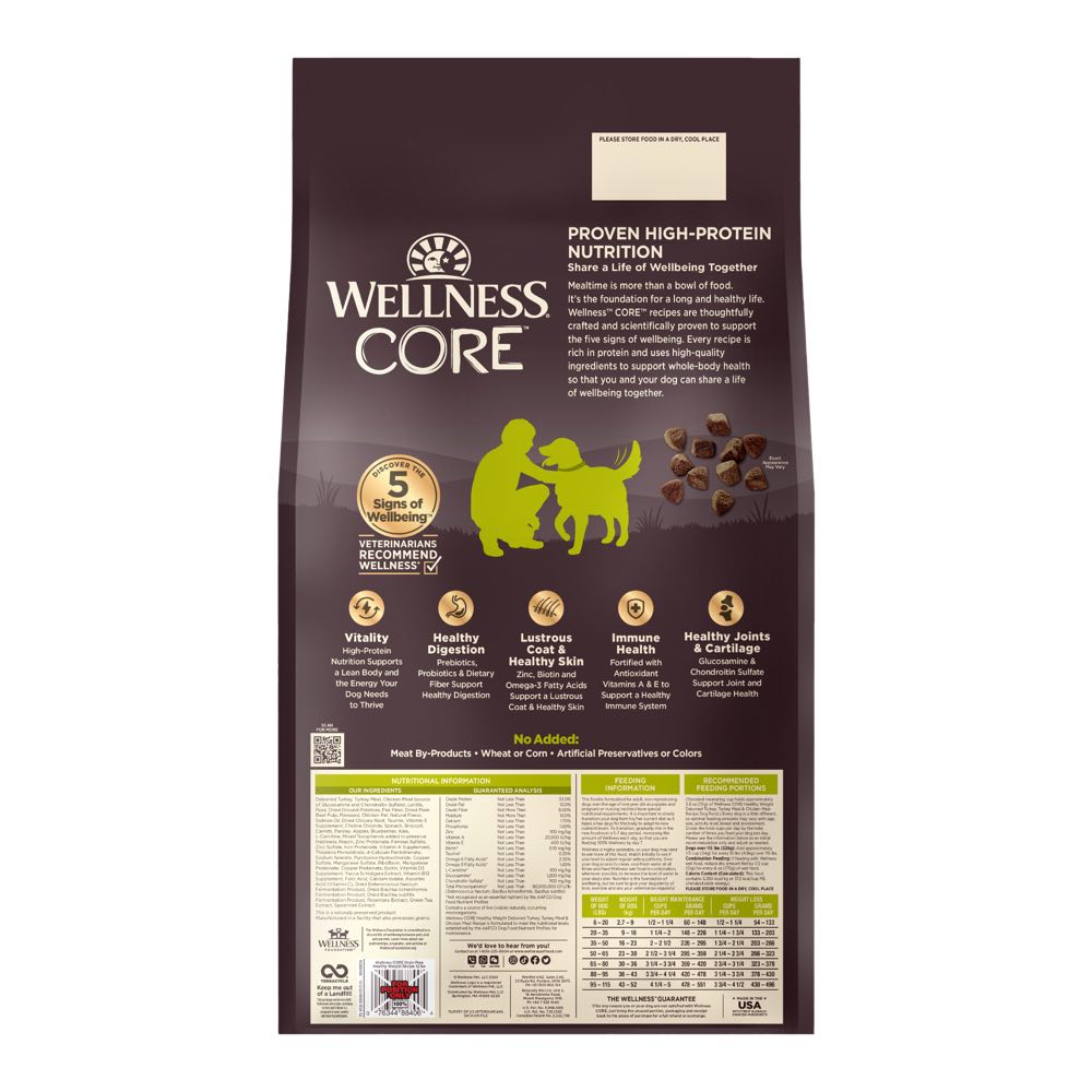 Wellness CORE Grain-Free Healthy Weight Reduced Fat Dry Dog Food