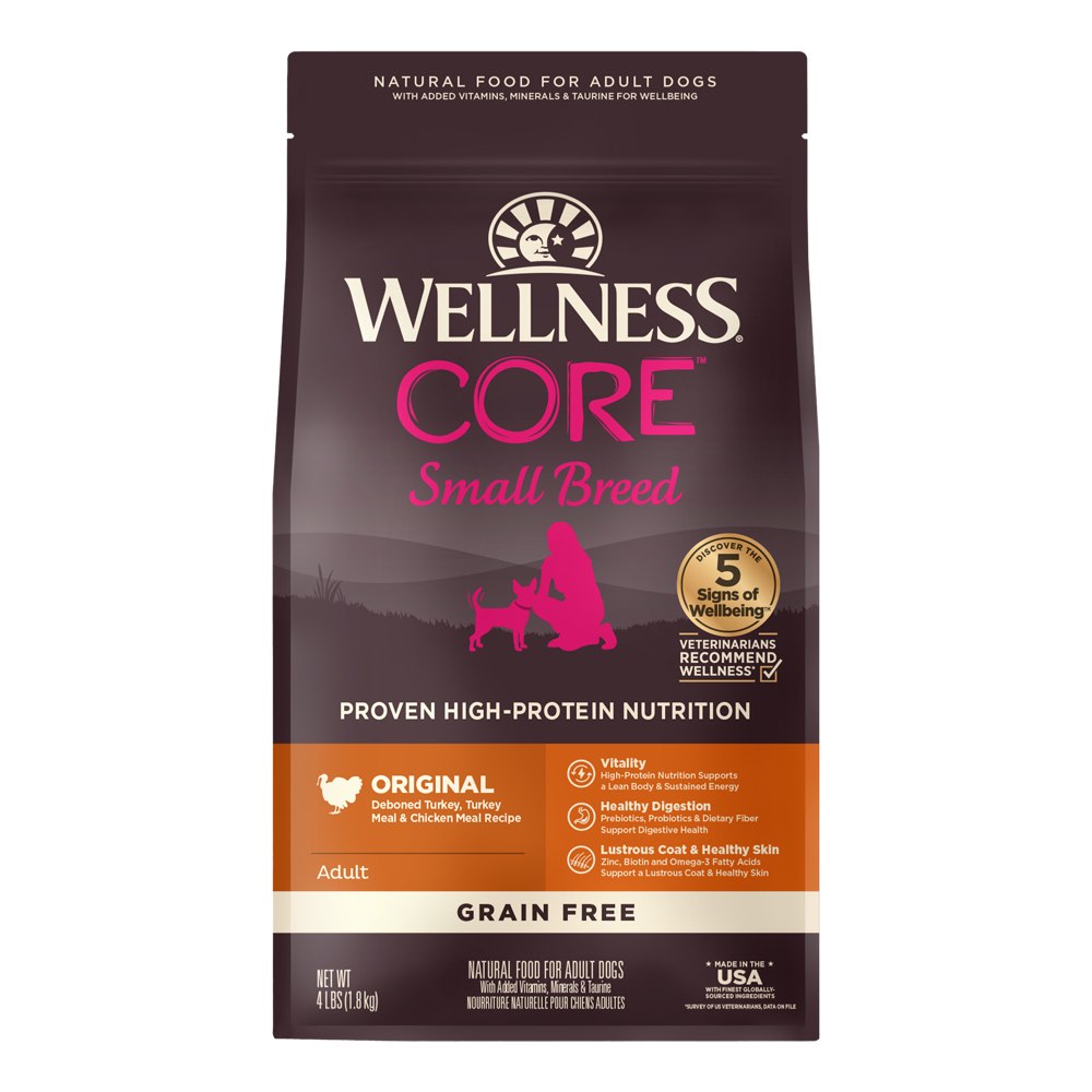 'FREE WIPES': Wellness CORE Grain-Free Small Breed Adult Formula Dry Dog Food - Kohepets