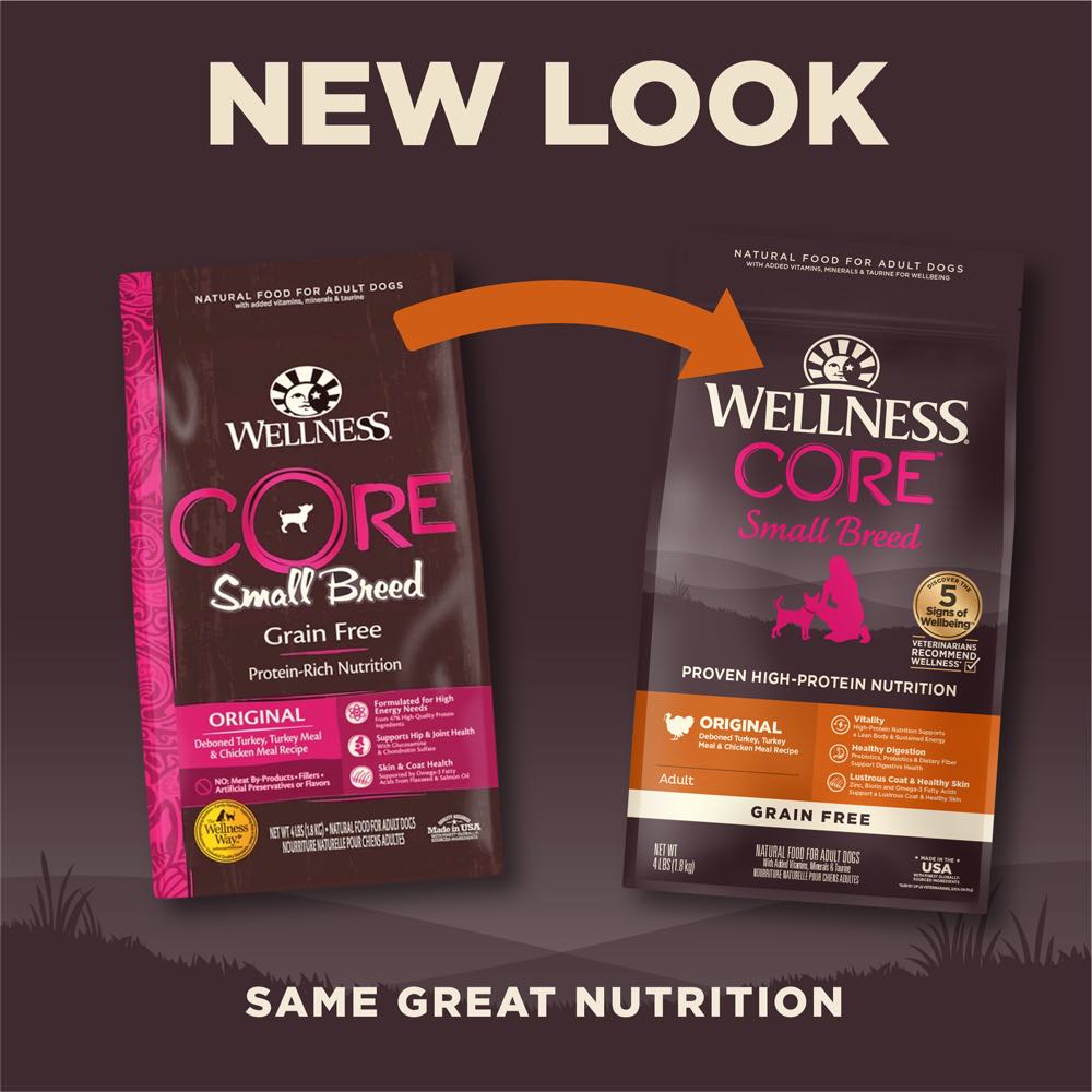 'FREE FD TREATS': Wellness CORE Grain-Free Small Breed Adult Formula Dry Dog Food