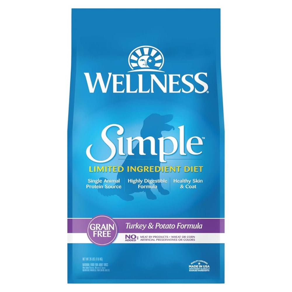 '$45 OFF(Exp 26Feb26)+FREE FD TREATS': Wellness Simple Grain-Free Turkey & Potato Formula Adult Dry Dog Food 26lb
