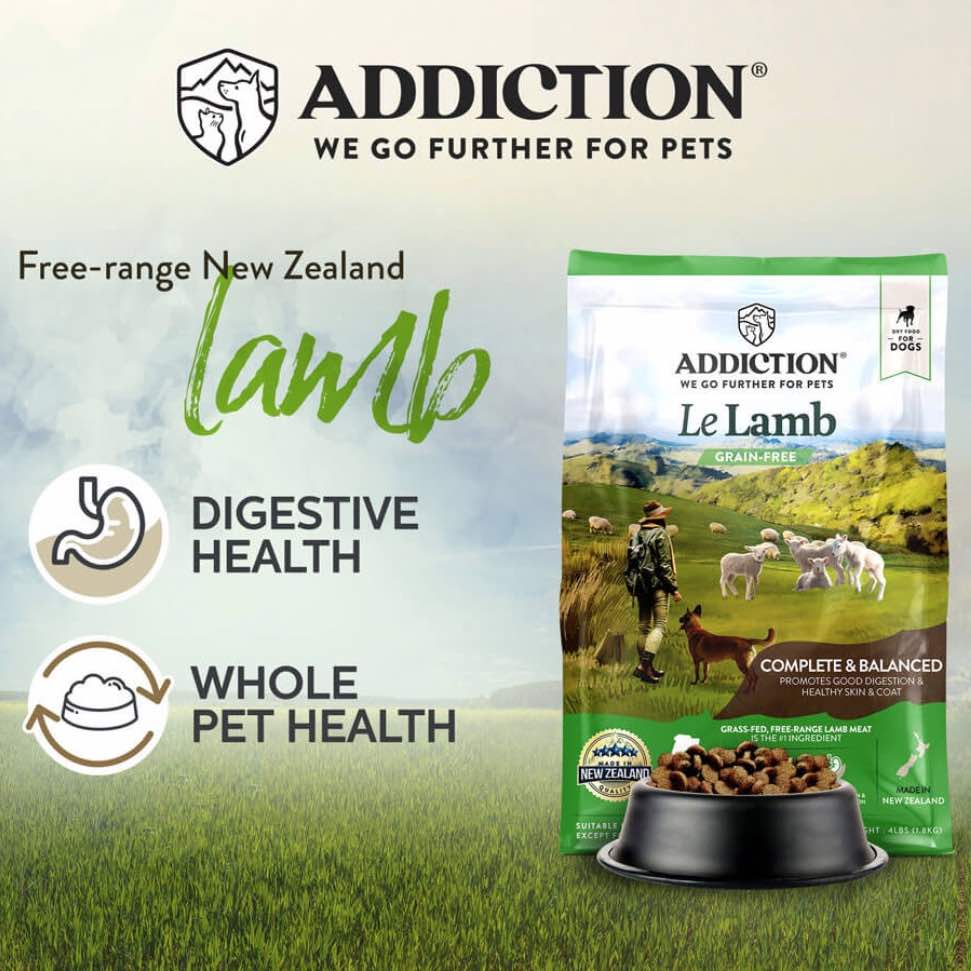 15% OFF/FREE TREATS: Addiction Le Lamb Grain Free Dry Dog Food