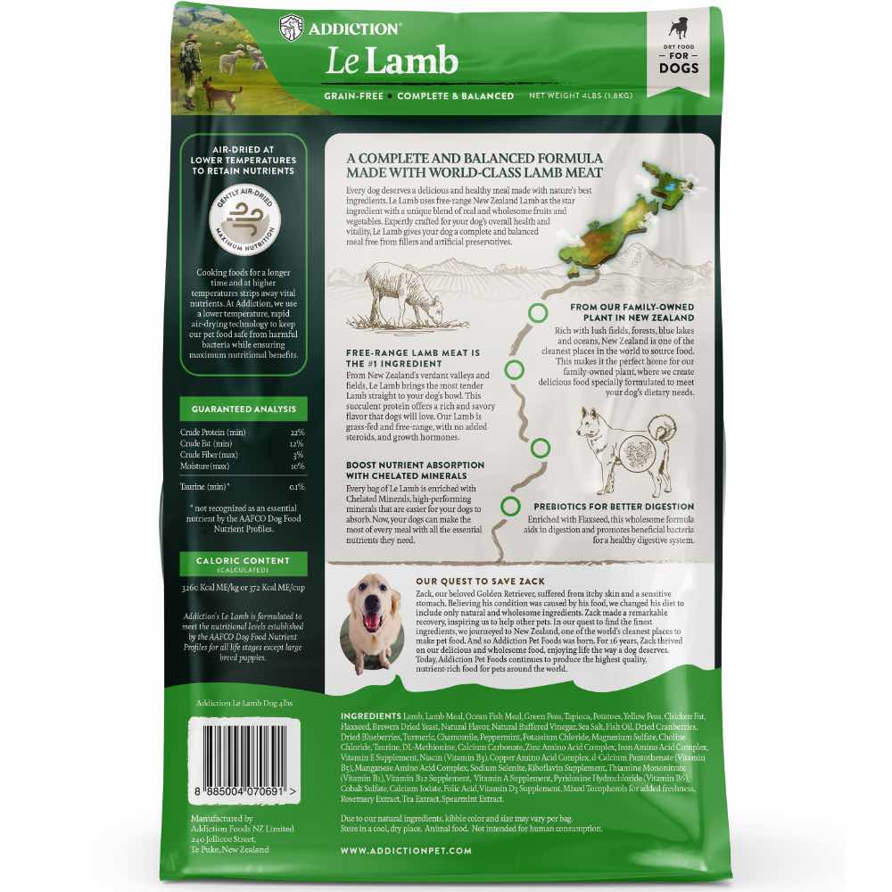 15% OFF/FREE TREATS: Addiction Le Lamb Grain Free Dry Dog Food
