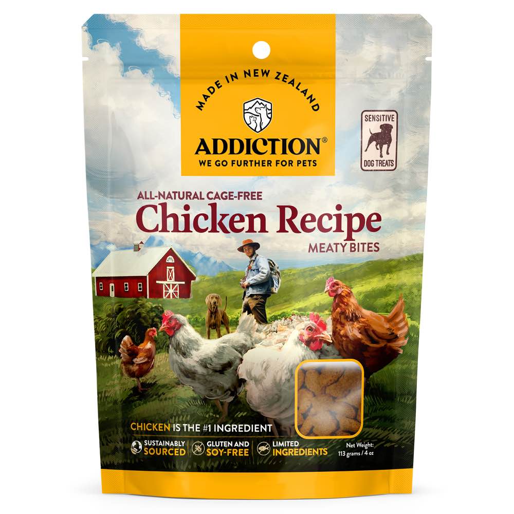 '$4 OFF (Exp 23Jan26)': Addiction Meaty Bites Chicken Grain Free Dog Treats 4oz