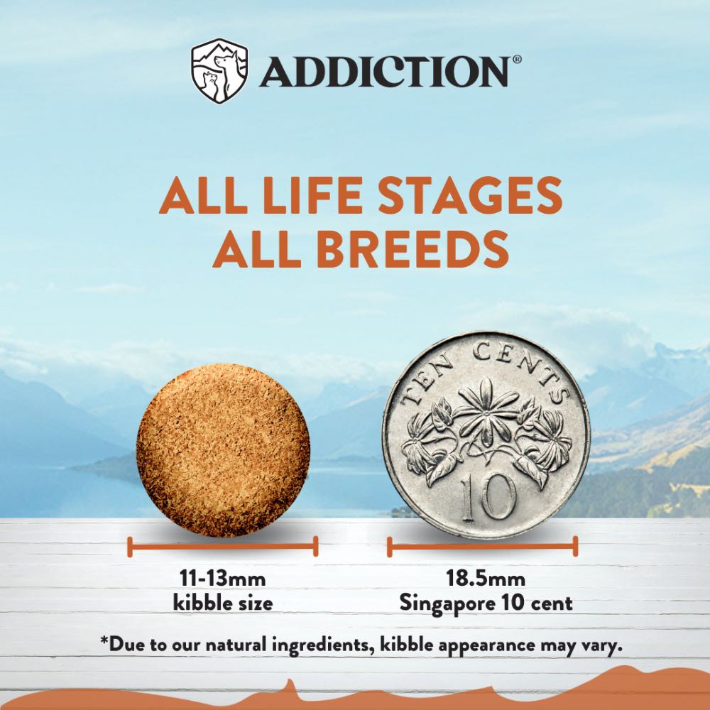 15% OFF/FREE TREATS: Addiction Wild Kangaroo & Apples Grain Free Dry Dog Food