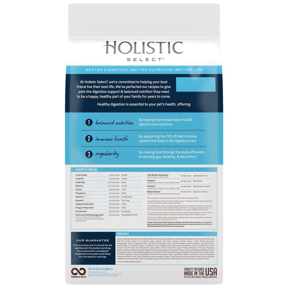"Holistic Select Adult Health Anchovy, Sardine & Salmon Meal Dry Dog Food"