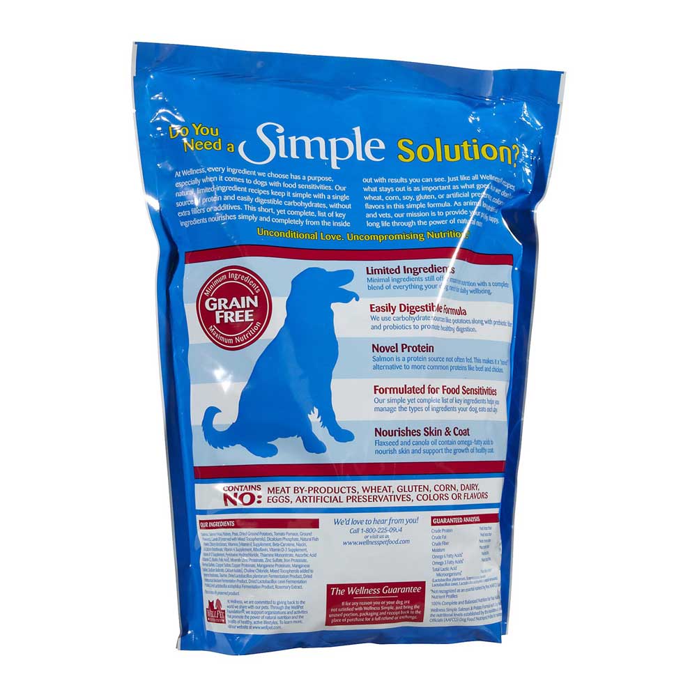 Wellness Simple Grain-Free Salmon & Potato Formula Adult Dry Dog Food 24lb
