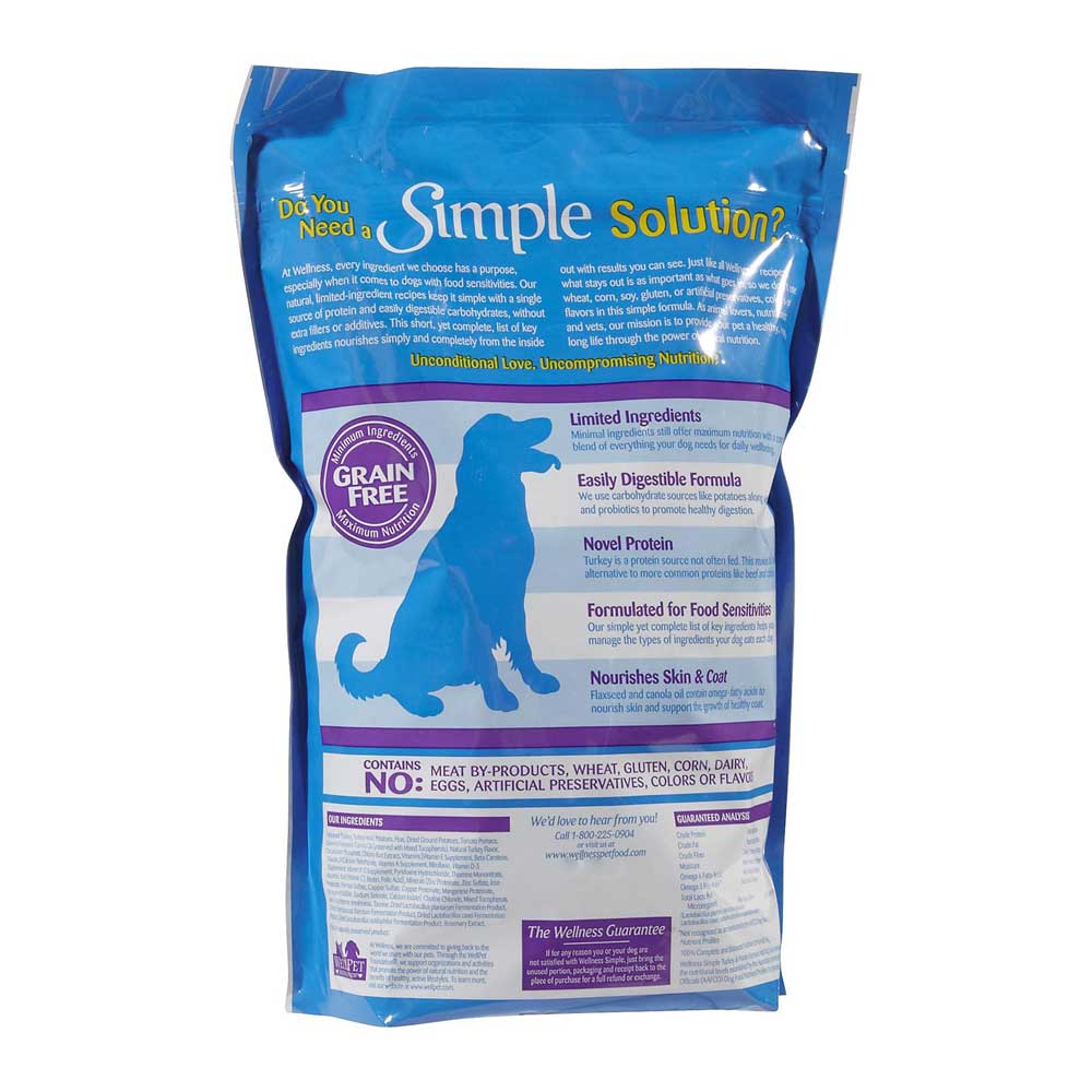 '$45 OFF(Exp 26Feb26)+FREE FD TREATS': Wellness Simple Grain-Free Turkey & Potato Formula Adult Dry Dog Food 26lb